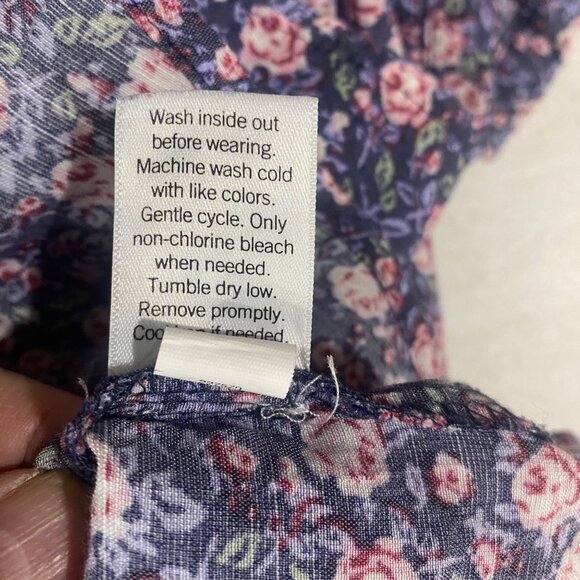 Lauren Conrad Button Up Blouse Womens Plus 1X Floral Ruffle Boho Flowy Lightweig - Picture 6 of 10